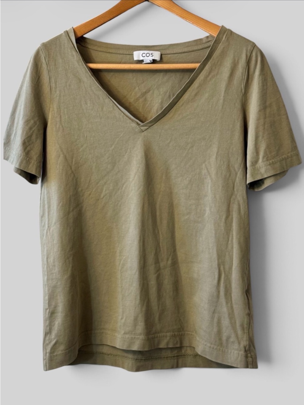 COS 100% Cotton Top Olive Green XS
